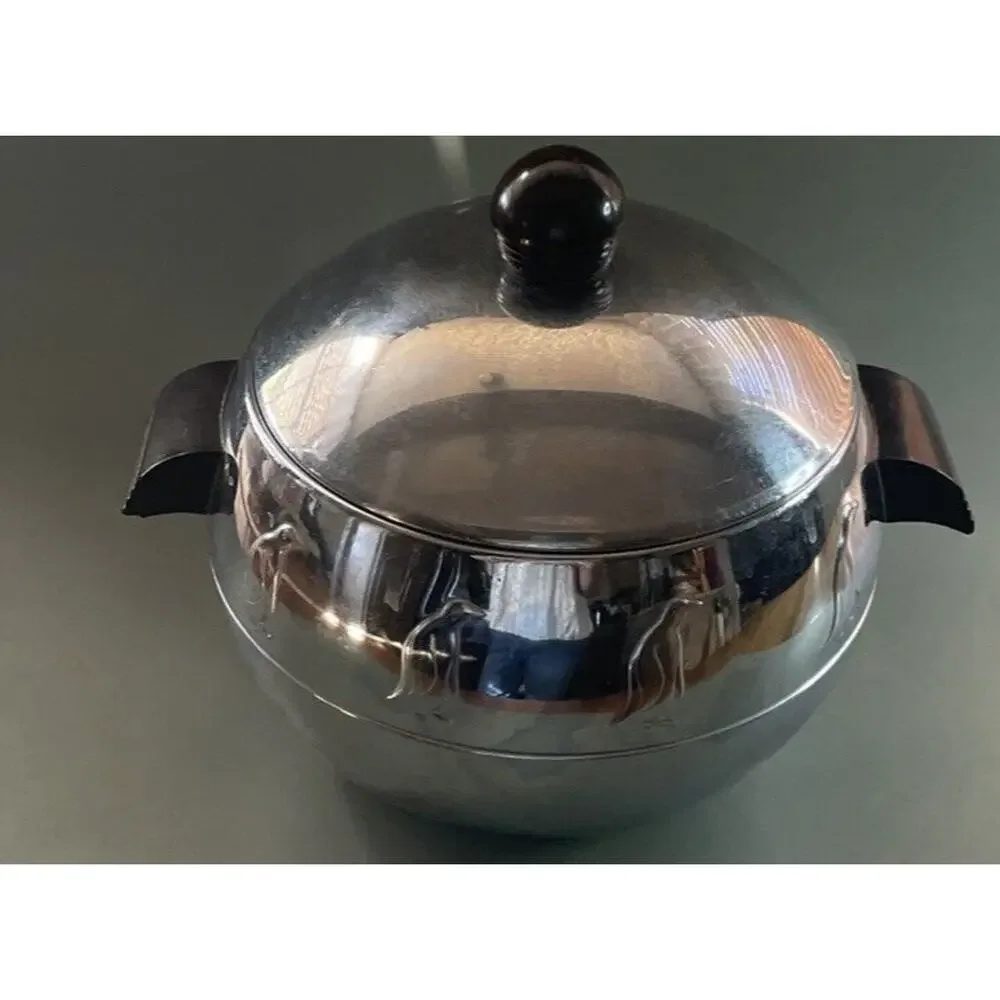 Vintage West Bend Penguin Ice Bucket HOT & COLD Server Bakelite Handles & Knob
